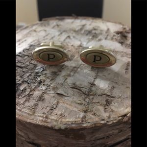 Men’s cufflinks with The letter P